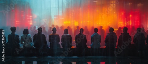 Executive Board Meeting with Blurred Presenters and Projectors © Interior Stock Photo