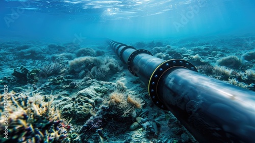 Undersea Internet Backbone, High-Tech Submarine Fiber-Optic Pipe for Global Communication