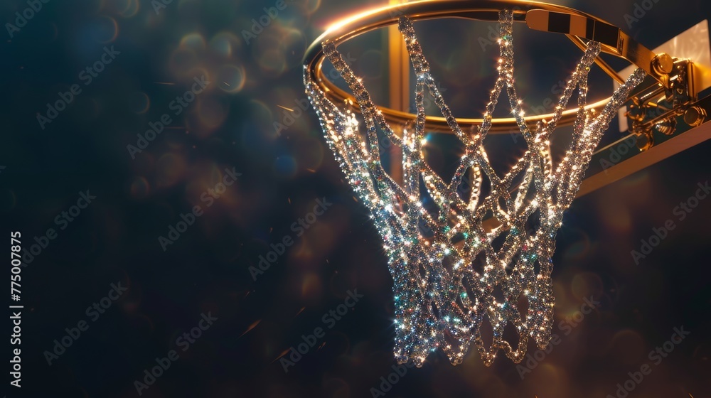 Sparkling basketball hoop with blurry background Sparkling basketball hoop with blurry background