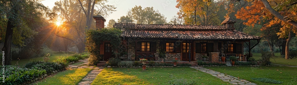 Rustic Bed and Breakfast Awaiting Guests in the Countryside