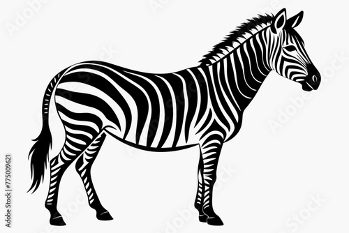 simple zebra silhouette black on white background