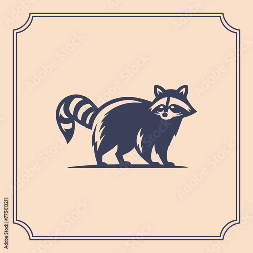 racoon silhouette logo style illustration