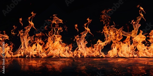 Fire structure on black background, symbol, hot, background, wallpaper, template.