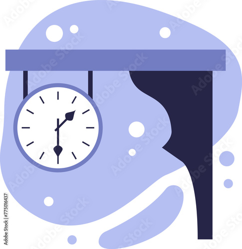 Street clock on an abstract background.