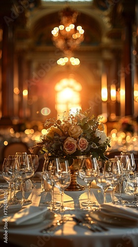 Elegant Corporate Gala Dinner Set in a Grand Ballroom photo