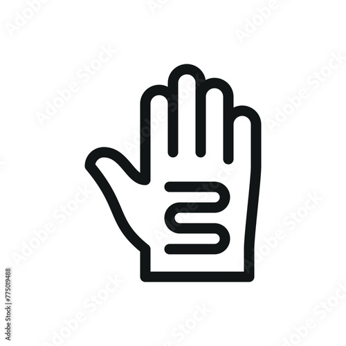 Heated gloves isolated icon with editable stroke