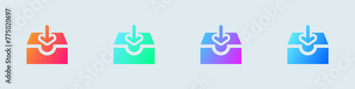 Direct message solid icon in gradient colors. Inbox signs vector illustration.