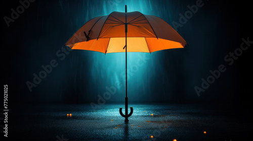 Studio Shot of Classic rainbow color Umbrella in studio photo