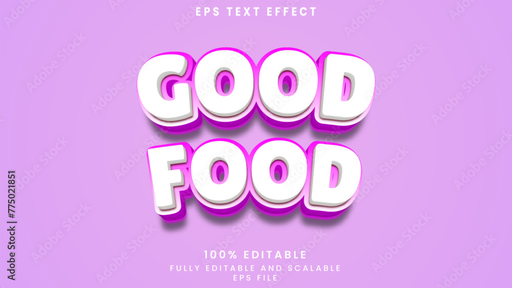 Good Food editable text effect	
