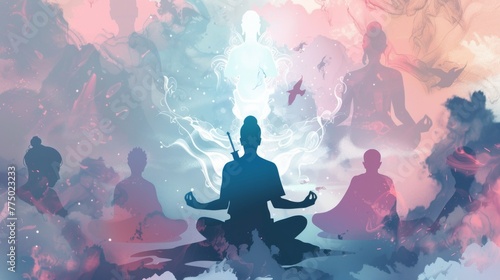 Meditation and Reincarnation Conceptual Artwork