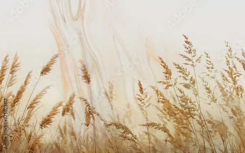 Obraz High grass wallpaper with marble texture 
