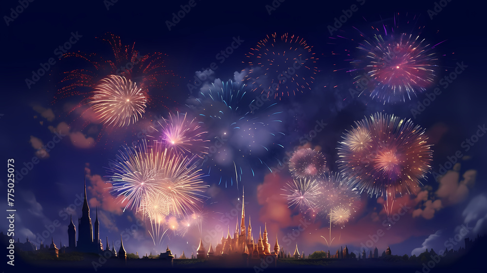 Fototapeta premium beautiful fireworks