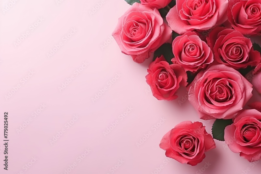 A stunning array of pink and red roses, beautifully contrasting with a gentle pastel pink background, perfect for a romantic setting. Pink and Red Roses on a Gentle Pink Backdrop A stunning array of pink and red roses, beautifully contrasting with a gentle pastel pink background, perfect for a romantic setting. Pink and Red Roses on a Gentle Pink Backdrop