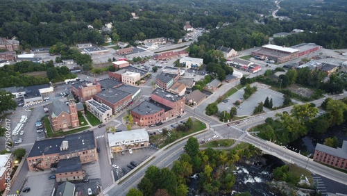 Aerial view of a small town Putnam, Connecticut photo