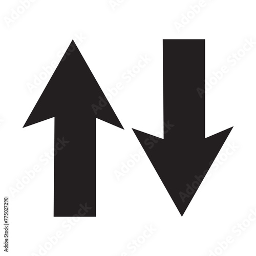 Free Download Up and Down Arrows icon vector isolated on white background, logo concept of Up and Down Arrows sign , black filled symbol in eps 10. - GFXLoad