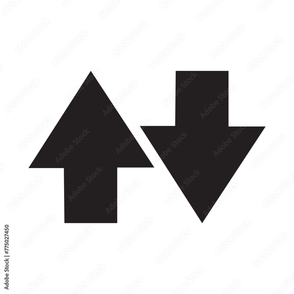 Up and Down Arrows icon vector isolated on white background, logo concept of Up and Down Arrows sign , black filled symbol in eps 10.