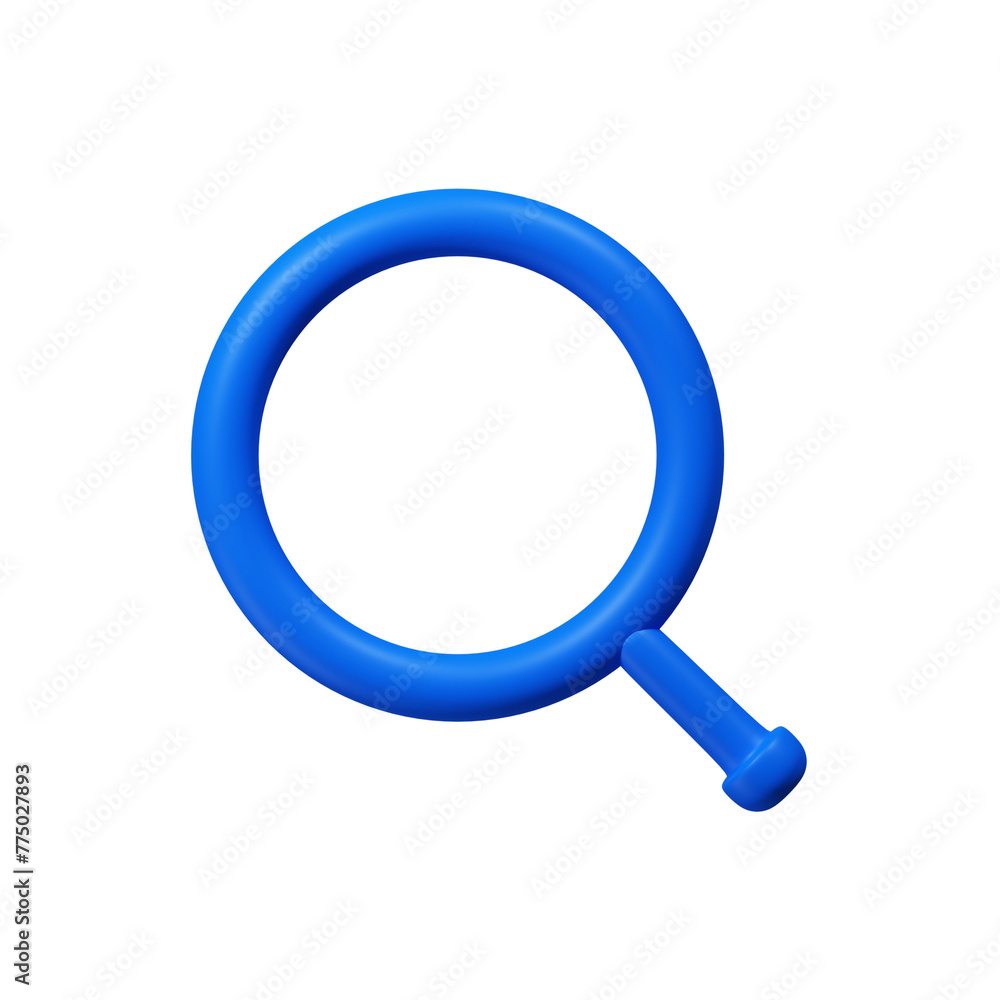 3D icon magnifying glass concept 3D icon magnifying glass concept