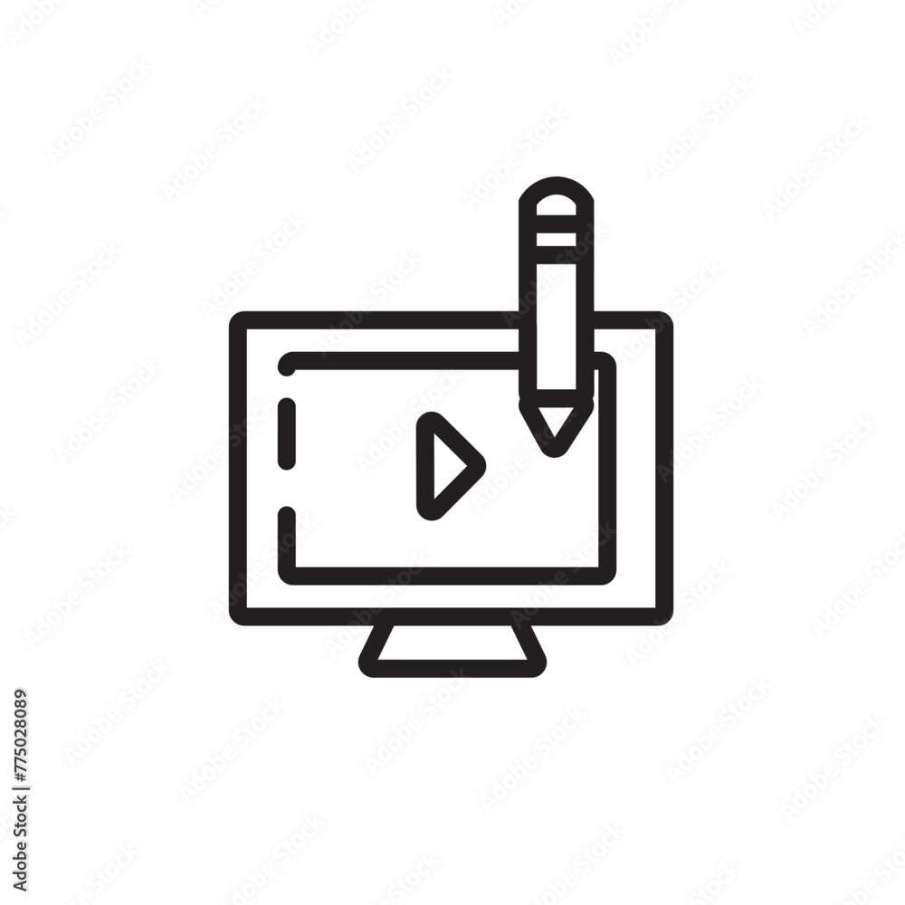 Media Production Video Line Icon Media Production Video Line Icon