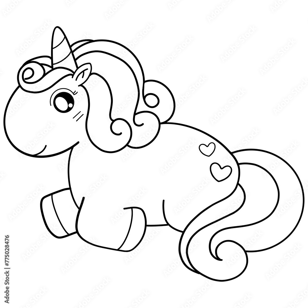 Fototapeta premium Unicorn coloring 