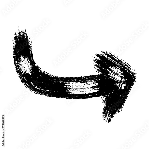 Hand drawn brush stroke arrow
