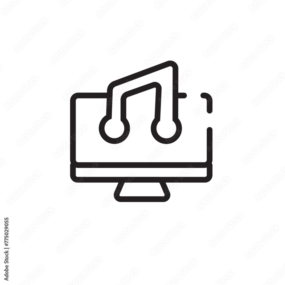 Computer Music Musical Line Icon Computer Music Musical Line Icon