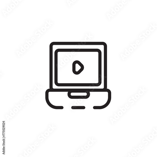 Wallpaper Mural Computer Laptop Video Line Icon Torontodigital.ca