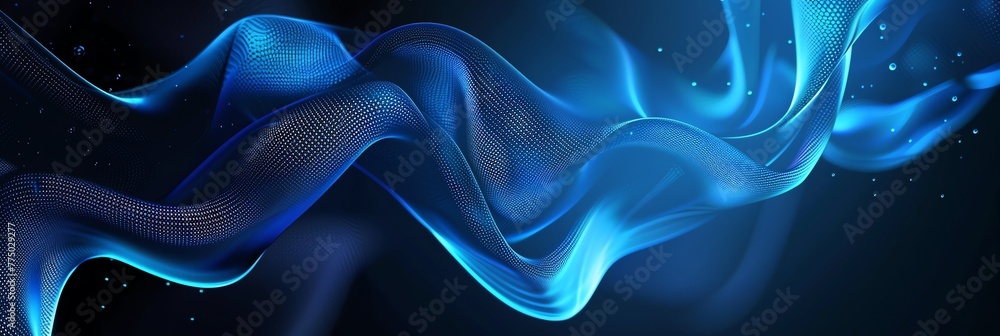 Obraz premium blue wallpaper shimmering elegant light, aspect raito 3:1