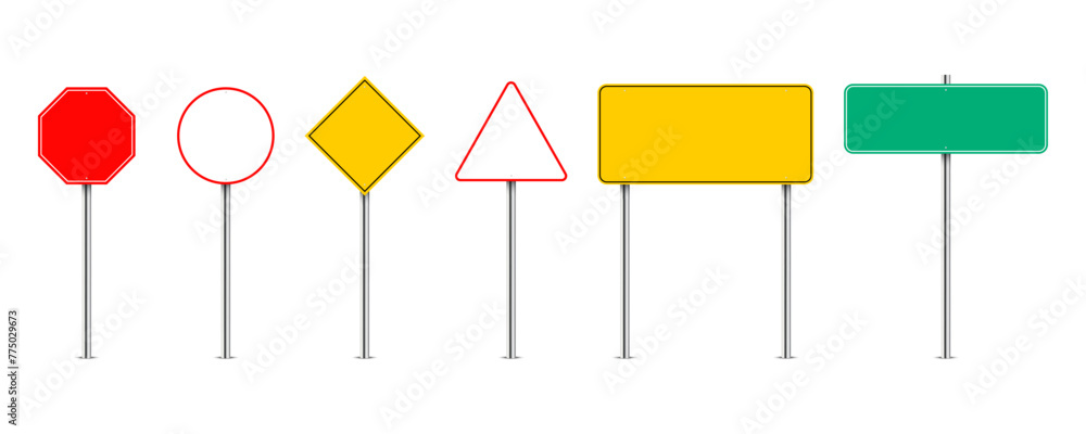 set of vector blank road signs