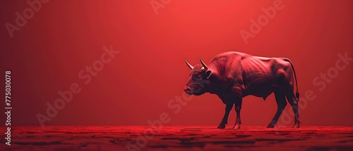 Bull market trend with rising stock or currency prices indicating potential for investment return and profit. Concept Investing, Bull Market, Profit Potential, Stock Prices, Currency Exchange