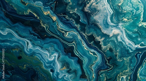 Captivating Fluid Marble Texture Resembling Earth's Natural Landscapes from Above