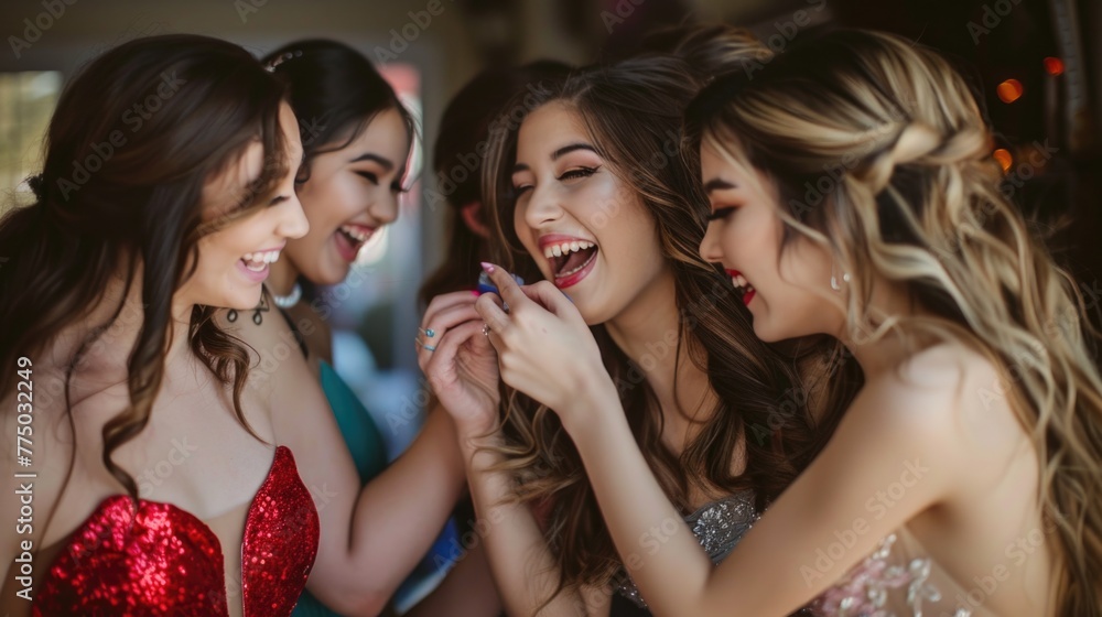 A group of friends share a laugh in a festive atmosphere, their joy and camaraderie shining through during a celebration. A group of friends share a laugh in a festive atmosphere, their joy and camaraderie shining through during a celebration.