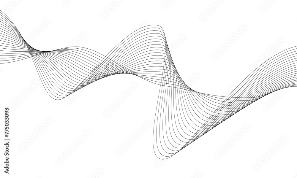 Fototapeta premium creative colorful line wave art abstract vector template illustration on white background