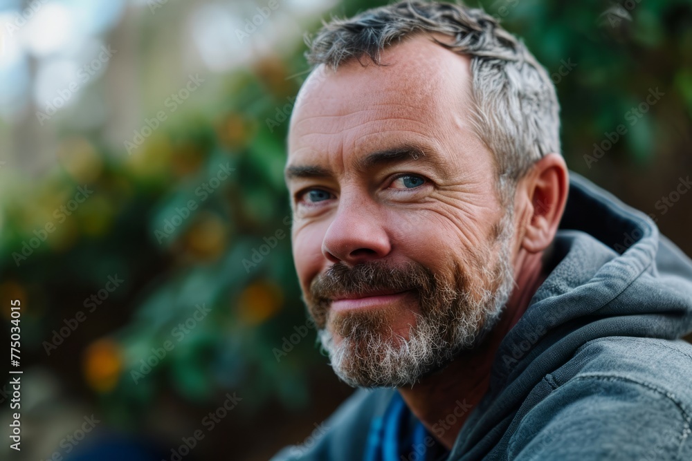 Portrait of a handsome middle-aged man with a beard. Portrait of a handsome middle-aged man with a beard.
