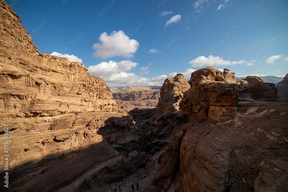 Aerial view of beautiful mountains in Petra, Jordan Aerial view of beautiful mountains in Petra, Jordan