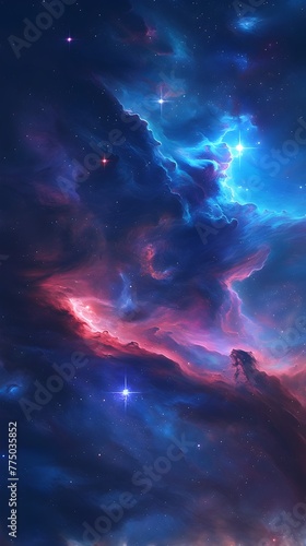 Captivating Cosmic Grandeur Avant Garde Starry Deep Space Nebula in Vivid Colors © Holly