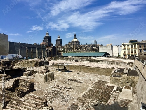 Ruins of the Templo Mayor in Tenochtitlan, Mexico City