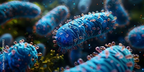 Exploring the Microscopic World: A Close Look at Probiotic Bacteria and Microorganisms. Concept Microbiology, Probiotic Bacteria, Microorganisms, Science, Close-up Photography photo