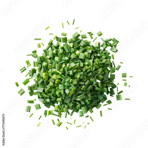 Chopped green vegetables on transparent background