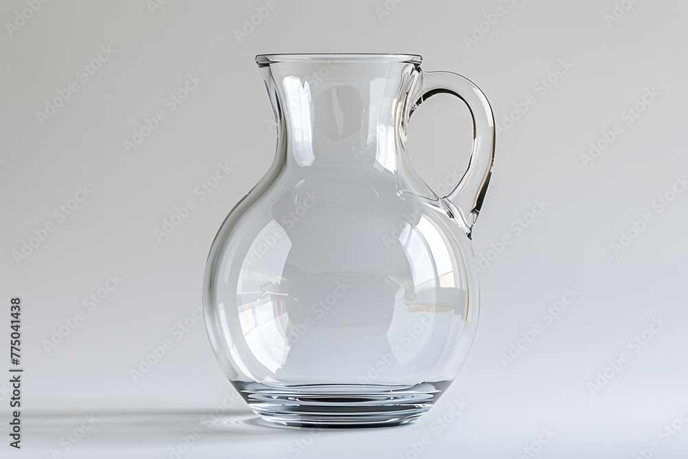 glass pitcher on white glass pitcher on white