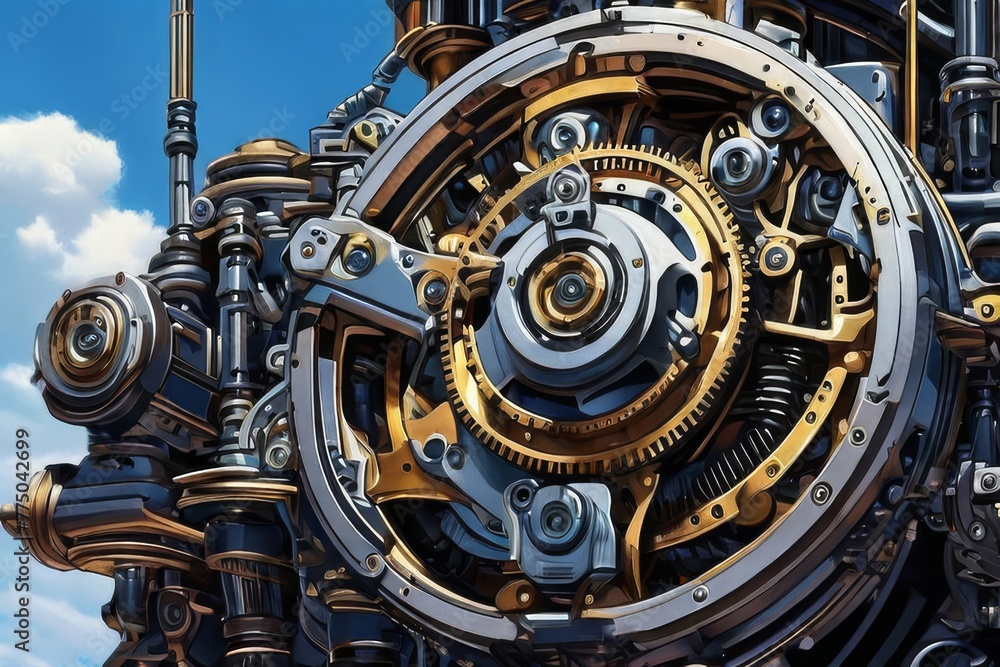 Fototapeta premium frame resembling an intricate clock mechanism, frozen in time.