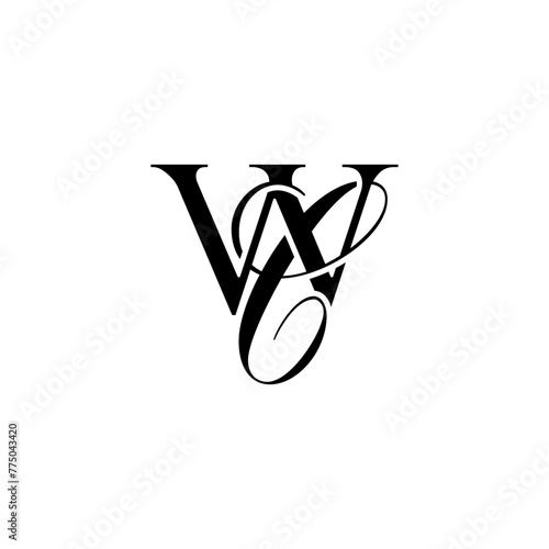 Initial Mixed Letter Logo. Logotype design. Simple Luxury Black Flat Vector WC