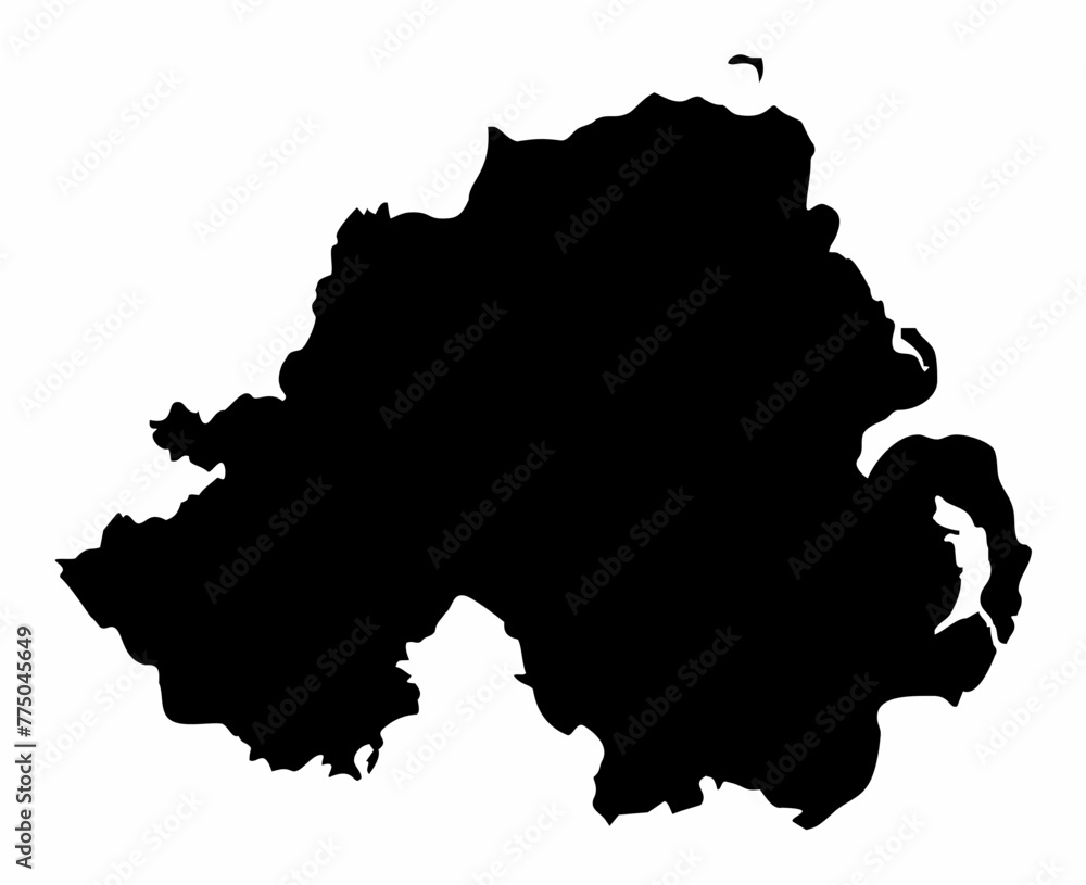 Northern Ireland silhouette map