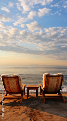 Seaside Relaxation  Soft light  Leading lines  Tranquility  Lounge chair  Couples retreat