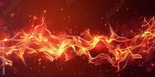 Obraz na płótnie Fire on a red background abstract w salonie