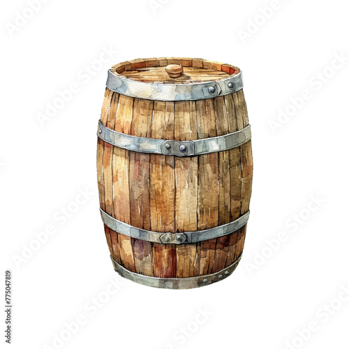 barrel vector illustration in watercolor style