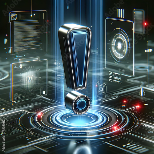 background with globe, exclamation mark