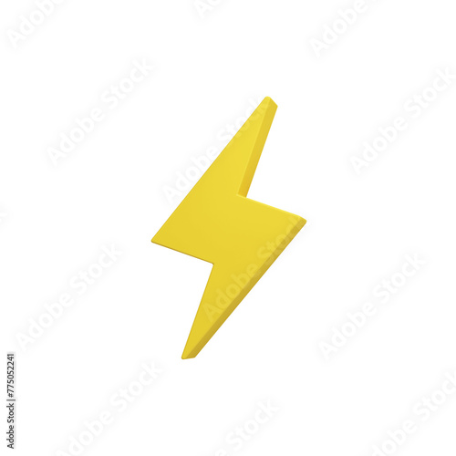 3D Yellow lightning