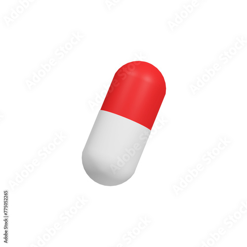 3D red and white pills