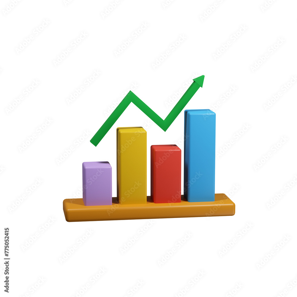 3D chart with arrow 3D chart with arrow