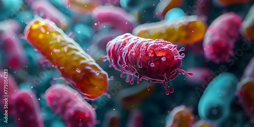 Examining the Role of Probiotic Bacteria in Digestion and Health. Concept Gut Microbiota, Health Benefits, Digestive System, Probiotic Strains, Nutritional Wellness photo